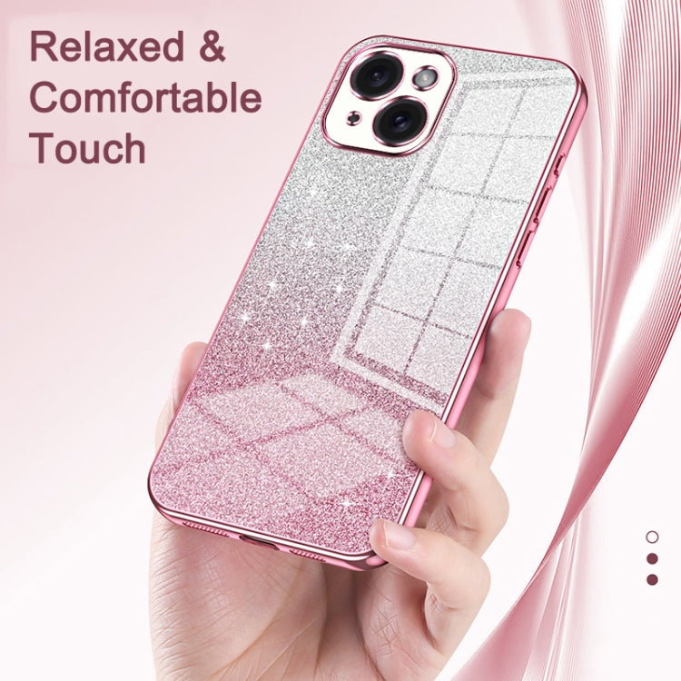 For iPhone 16 Gradient Glitter Powder Electroplated Phone Case(Gold) - free shipping - PMC Jewellery - Order now!