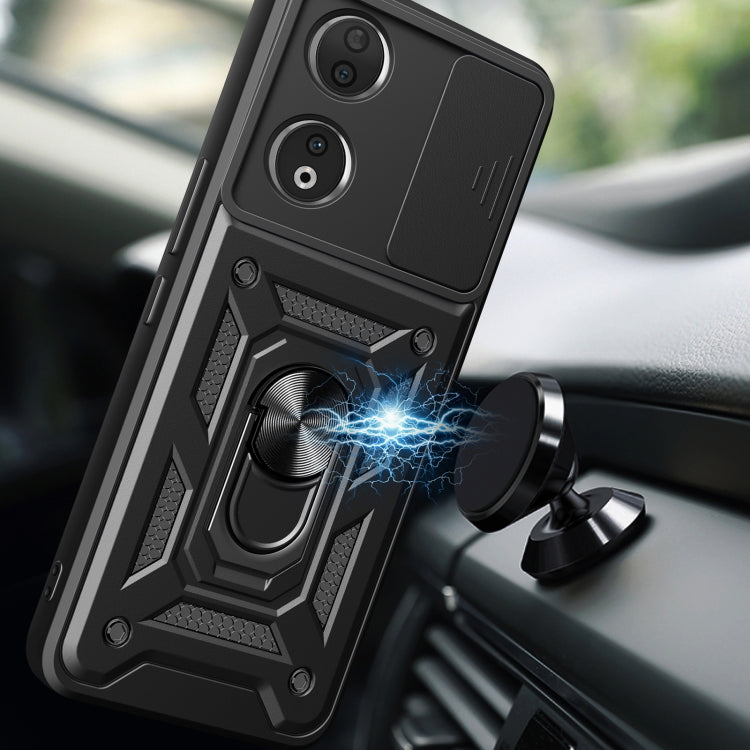 For Honor 90 5G Sliding Camera Cover Design TPU+PC Phone Case(Black) - Honor Cases by PMC TechLife | Online Shopping South Africa | PMC TechLife | Buy Now Pay Later Mobicred