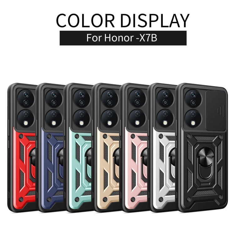 For Honor X7b Sliding Camera Cover Design TPU+PC Phone Case(Red) - Honor Cases by PMC TechLife | Online Shopping South Africa | PMC TechLife | Buy Now Pay Later Mobicred