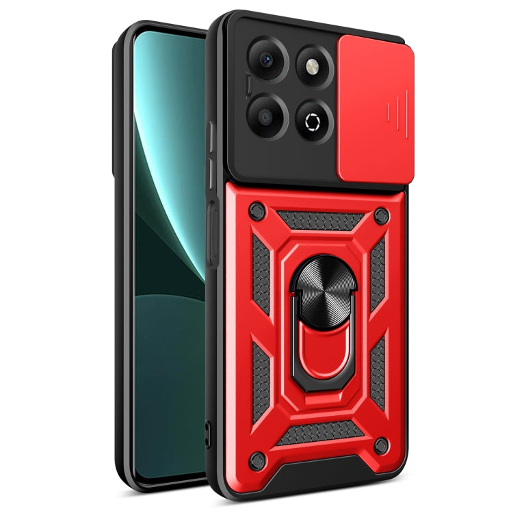 For Honor X6b 4G Sliding Camera Cover Design TPU+PC Phone Case(Red) - free shipping - PMC TechLife - Order now!