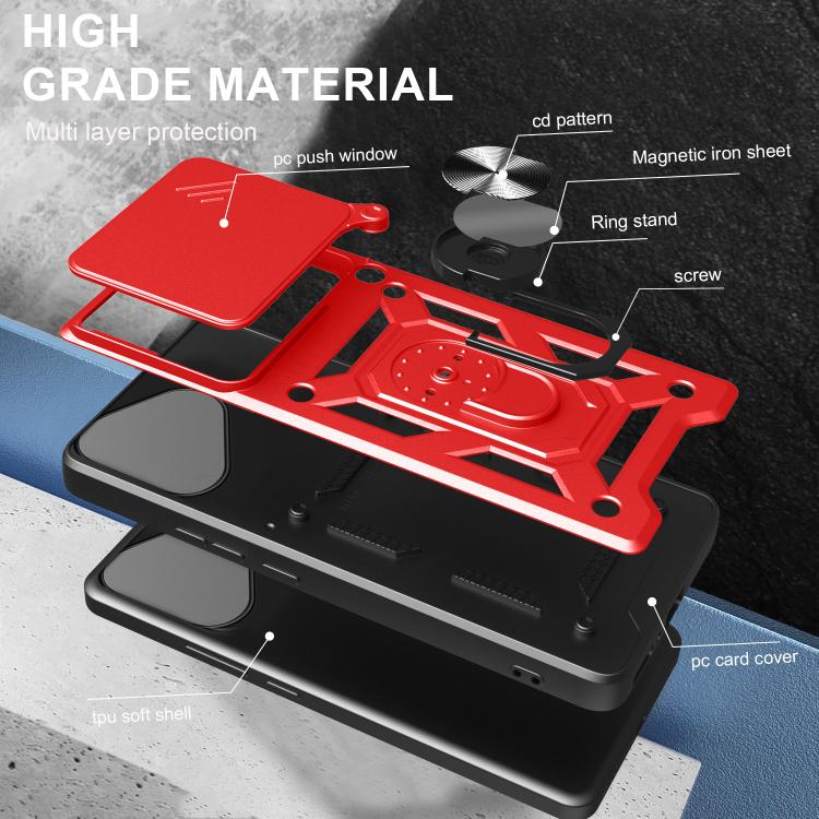 For Honor 400 Lite Global Sliding Camera Cover Design TPU+PC Phone Case(Blue) - free shipping - PMC TechLife - Order now!