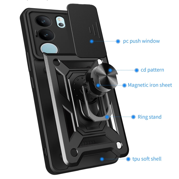 For vivo S17 Pro 5G/V29 5G Sliding Camera Cover Design TPU+PC Phone Case(Gold) - vivo Cases by PMC TechLife | Online Shopping South Africa | PMC TechLife