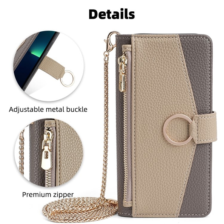 For OnePlus ACE / 10R Crossbody Litchi Texture Leather Phone Case(Grey) - OnePlus Cases by PMC TechLife | Online Shopping South Africa | PMC TechLife | Buy Now Pay Later Mobicred