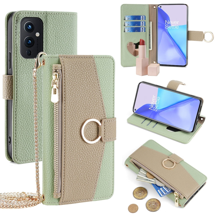For OnePlus 9 Crossbody Litchi Texture Leather Phone Case(Green) - OnePlus Cases by PMC TechLife | Online Shopping South Africa | PMC TechLife | Buy Now Pay Later Mobicred