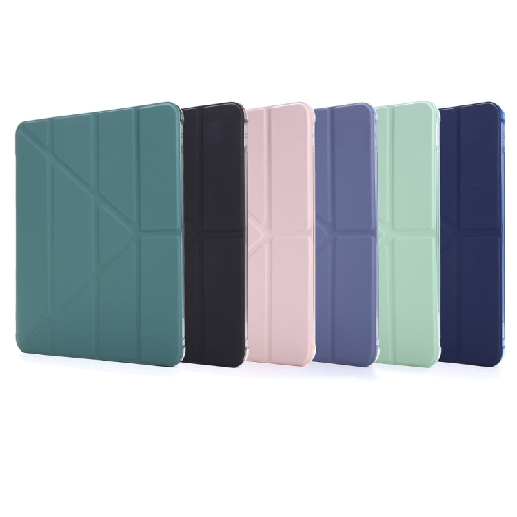 For iPad Air 13 2024 / Pro 12.9 2022 / 2021 Multi-folding TPU Leather Tablet Case with Holder & Pen Slot(Gold) - iPad Pro 12.9 (2018) Cases by PMC TechLife | Online Shopping South Africa | PMC TechLife | Buy Now Pay Later Mobicred