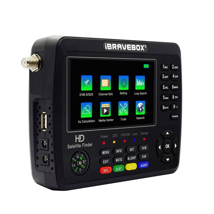 iBRAVEBOX V10 Finder Max+ 4.3 inch Display Digital Satellite Meter Signal Finder, Support DVB-S/S2/S2X AHD, Plug Type:AU Plug(Black) - Satellite Finder by PMC TechLife | Online Shopping South Africa | PMC TechLife | Buy Now Pay Later Mobicred