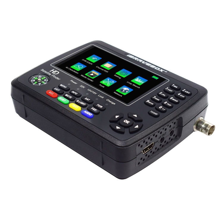 iBRAVEBOX V10 Finder Max+ 4.3 inch Display Digital Satellite Meter Signal Finder, Support DVB-S/S2/S2X AHD, Plug Type:EU Plug(Black) - Satellite Finder by PMC TechLife | Online Shopping South Africa | PMC TechLife | Buy Now Pay Later Mobicred