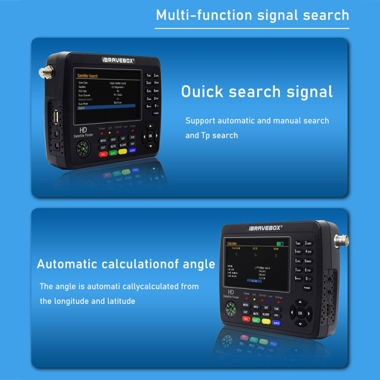 iBRAVEBOX V10 Finder Max+ 4.3 inch Display Digital Satellite Meter Signal Finder, Support DVB-S/S2/S2X AHD, Plug Type:AU Plug(Black) - Satellite Finder by PMC TechLife | Online Shopping South Africa | PMC TechLife | Buy Now Pay Later Mobicred