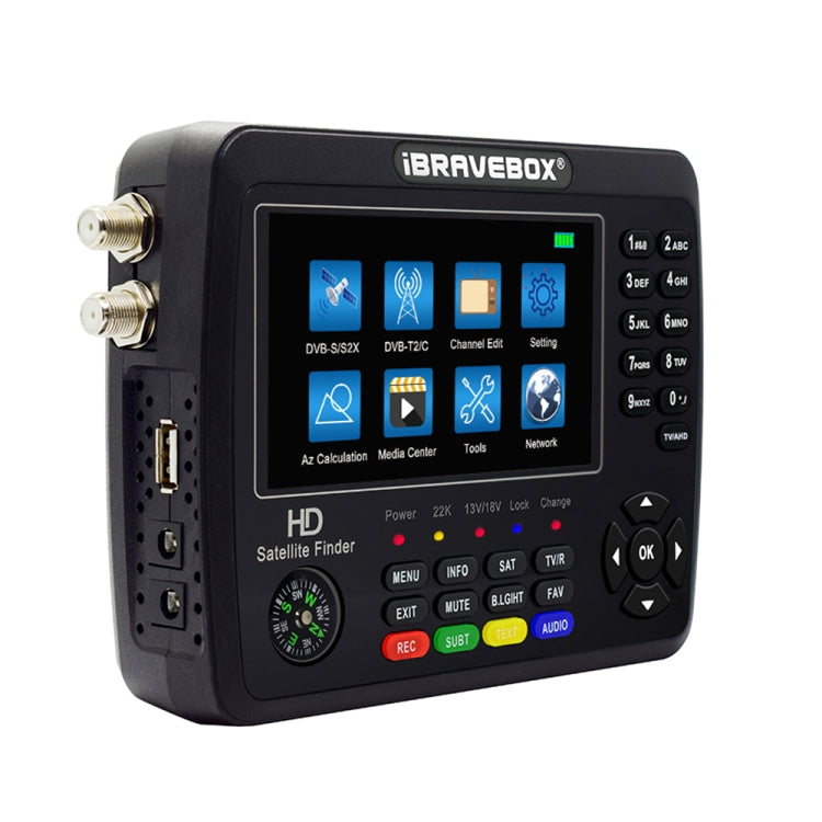 iBRAVEBOX V10 Finder Pro+ 4.3 inch Display Digital Satellite Meter Signal Finder, Support DVB-S/S2/S2X/T/T2/C AHD, Plug Type:EU Plug(Black) - free shipping - PMC TechLife - Order now!