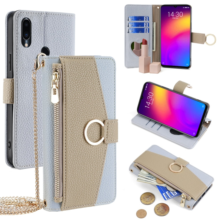 For Meizu Note 9 Crossbody Litchi Texture Leather Phone Case(Blue) - Meizu by PMC TechLife | Online Shopping South Africa | PMC TechLife | Buy Now Pay Later Mobicred