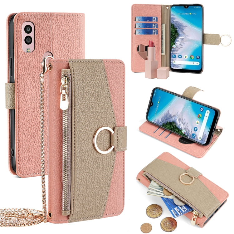 For Kyocera Android One S10 Crossbody Litchi Texture Leather Phone Case(Pink) - More Brand by PMC TechLife | Online Shopping South Africa | PMC TechLife | Buy Now Pay Later Mobicred
