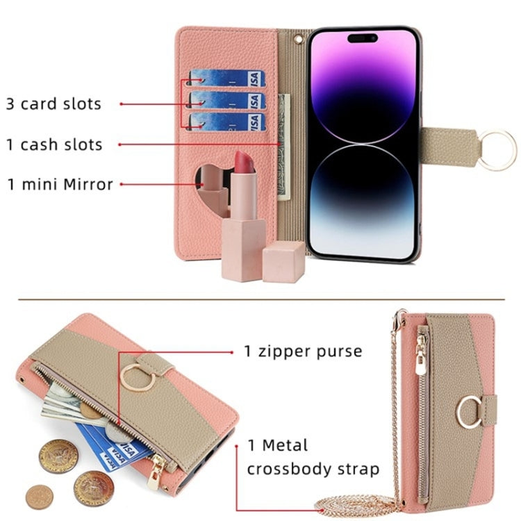 For Kyocera Android One S10 Crossbody Litchi Texture Leather Phone Case(Pink) - More Brand by PMC TechLife | Online Shopping South Africa | PMC TechLife | Buy Now Pay Later Mobicred