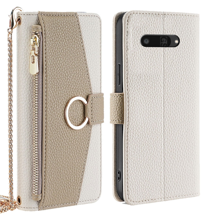For Kyocera Digno SX4 5G Crossbody Litchi Texture Leather Phone Case(White) - More Brand by PMC TechLife | Online Shopping South Africa | PMC TechLife | Buy Now Pay Later Mobicred