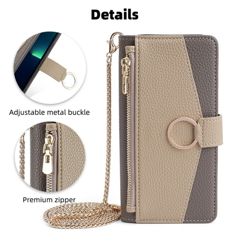 For Asus Zenfone 8 ZS590KS Crossbody Litchi Texture Leather Phone Case(Grey) - ASUS Cases by PMC TechLife | Online Shopping South Africa | PMC TechLife | Buy Now Pay Later Mobicred