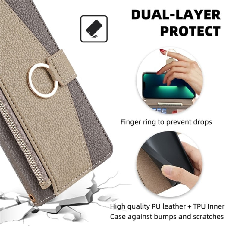 For Asus Zenfone 8 ZS590KS Crossbody Litchi Texture Leather Phone Case(Grey) - ASUS Cases by PMC TechLife | Online Shopping South Africa | PMC TechLife | Buy Now Pay Later Mobicred