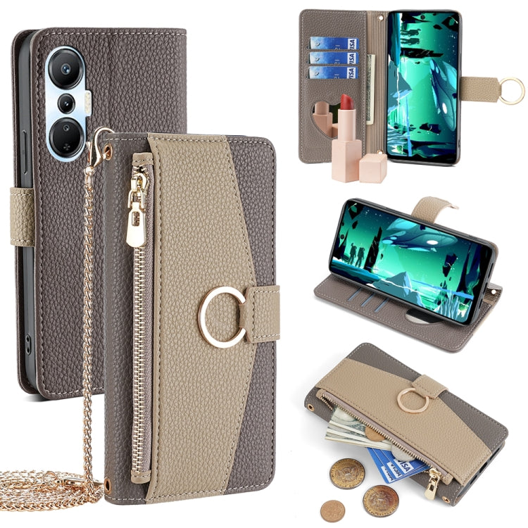 For Infinix Hot 20S Crossbody Litchi Texture Leather Phone Case(Grey) - Infinix Cases by PMC TechLife | Online Shopping South Africa | PMC TechLife | Buy Now Pay Later Mobicred
