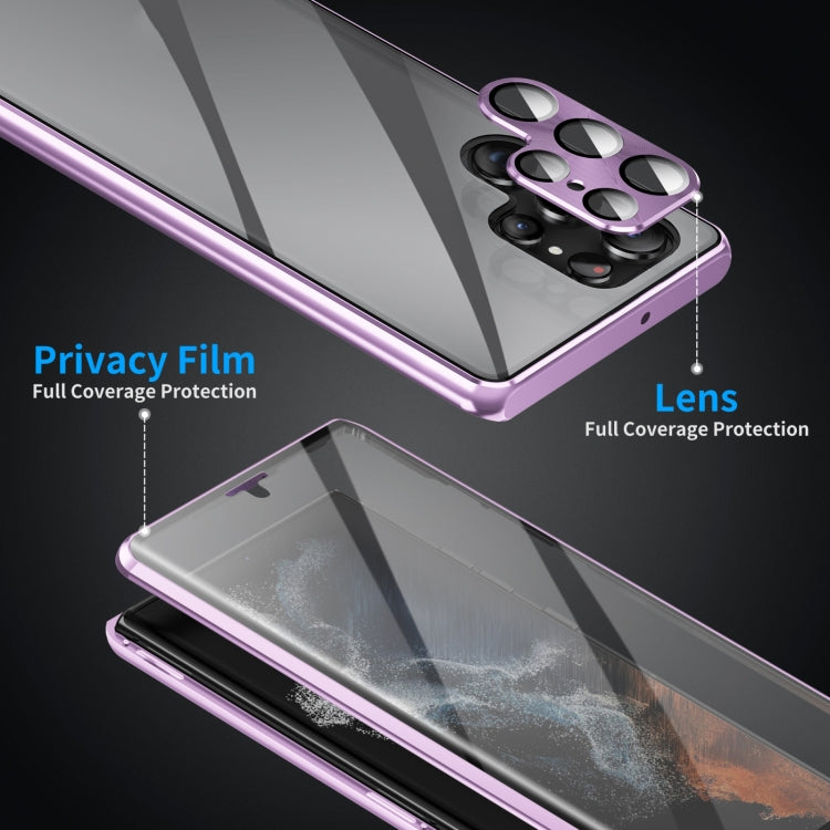 For Samsung Galaxy S24 Ultra 5G HD Full Cover Magnetic Metal Tempered Glass Phone Case(Gold) - Galaxy S24 Ultra 5G Cases by PMC TechLife | Online Shopping South Africa | PMC TechLife | Buy Now Pay Later Mobicred