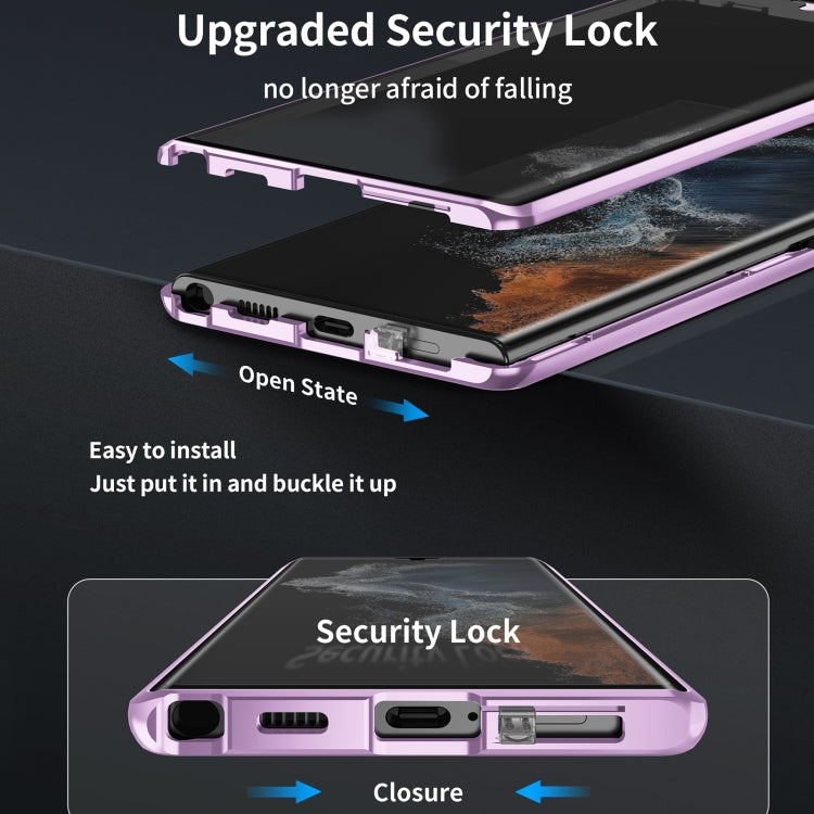 For Samsung Galaxy S24 Ultra 5G HD Full Cover Magnetic Metal Tempered Glass Phone Case(Gold) - Galaxy S24 Ultra 5G Cases by PMC TechLife | Online Shopping South Africa | PMC TechLife | Buy Now Pay Later Mobicred