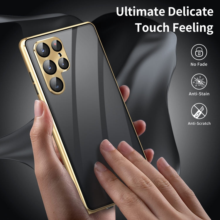 For Samsung Galaxy S25 Ultra 5G Privacy Full Cover Magnetic Metal Tempered Glass Phone Case(Black) - Galaxy S25 Ultra 5G Cases by PMC TechLife | Online Shopping South Africa | PMC TechLife | Buy Now Pay Later Mobicred