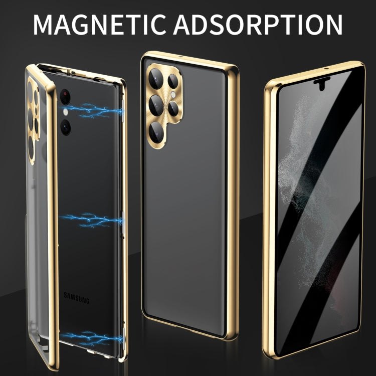 For Samsung Galaxy S25 Ultra 5G Privacy Full Cover Magnetic Metal Tempered Glass Phone Case(Green) - Galaxy S25 Ultra 5G Cases by PMC TechLife | Online Shopping South Africa | PMC TechLife | Buy Now Pay Later Mobicred