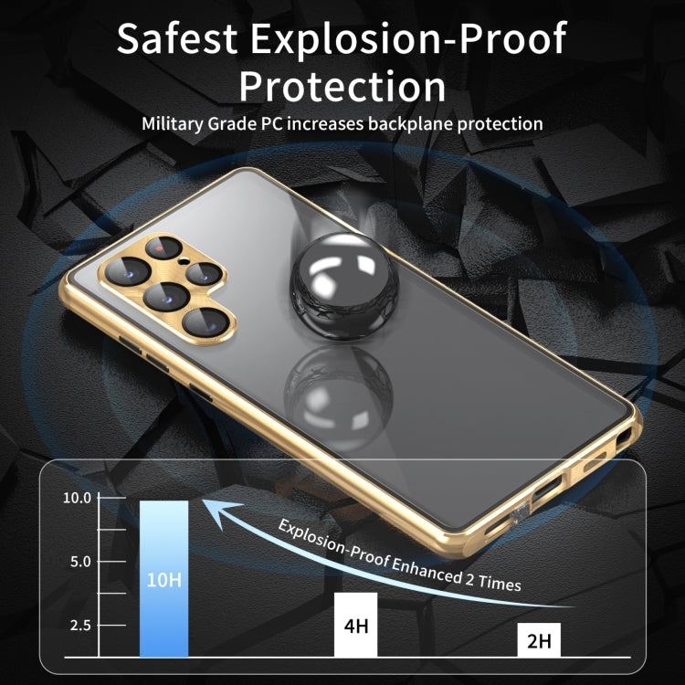 For Samsung Galaxy S25 Ultra 5G Privacy Full Cover Magnetic Metal Tempered Glass Phone Case(Black) - Galaxy S25 Ultra 5G Cases by PMC TechLife | Online Shopping South Africa | PMC TechLife | Buy Now Pay Later Mobicred