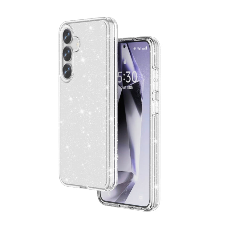 For Samsung Galaxy S25+ 5G Shockproof Terminator Glitter Powder Phone Case(White) - free shipping - PMC Jewellery - Order now!