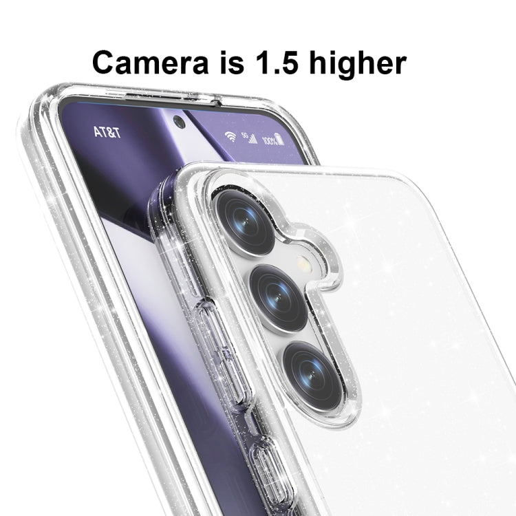 For Samsung Galaxy S25+ 5G Shockproof Terminator Glitter Powder Phone Case(White) - free shipping - PMC Jewellery - Order now!