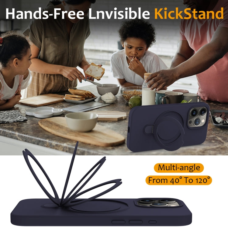 For iPhone 15 Pro MagSafe Magnetic Liquid Silicone Phone Case with Ring Holder(Midnight Blue) - iPhone 15 Pro Cases by PMC TechLife | Online Shopping South Africa | PMC TechLife