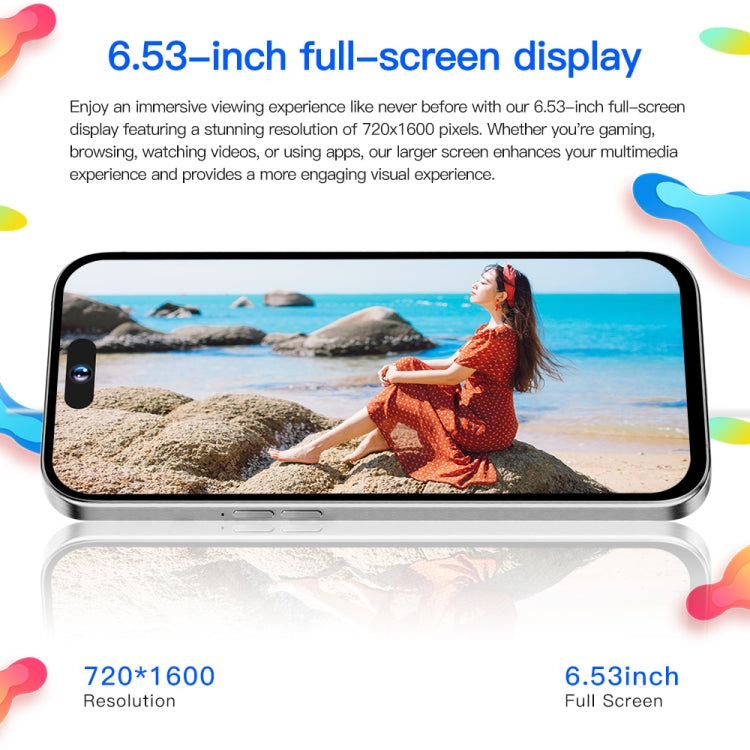 i15ProMax / U18, 3GB+32GB, 6.53 inch Face Identification Android 8.1 MTK6737 Quad Core, Network: 4G, OTG, Dual SIM(Blue) -  by PMC TechLife | Online Shopping South Africa | PMC TechLife