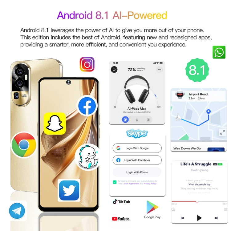 Reno10Pro+ / U22, 3GB+32GB, 6.53 inch Screen, Face Identification, Android 8.1 MTK6737 Quad Core, Network: 4G, OTG, Dual SIM(Black) -  by PMC TechLife | Online Shopping South Africa | PMC TechLife