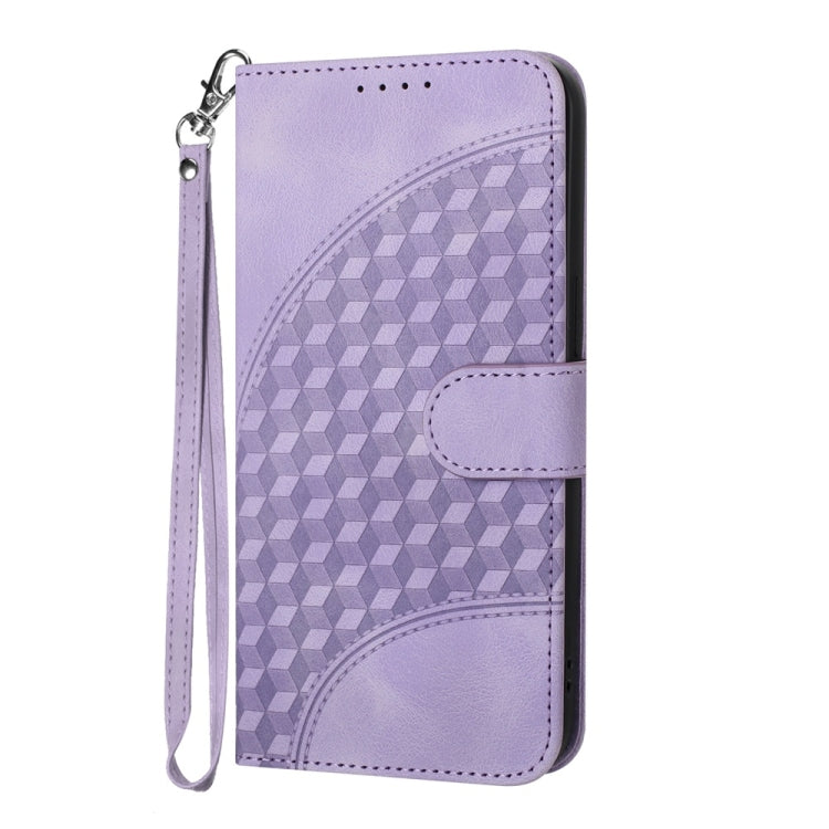 For iPhone 16 Pro Max YX0060 Elephant Head Embossed Phone Leather Case with Lanyard(Light Purple) - iPhone 16 Pro Max Cases by PMC TechLife | Online Shopping South Africa | PMC TechLife | Buy Now Pay Later Mobicred