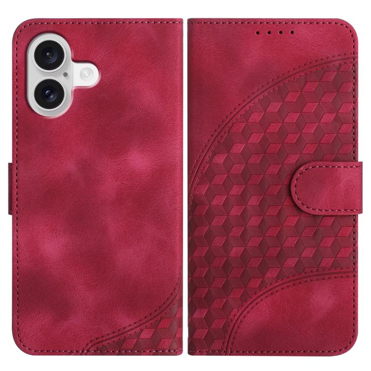 For iPhone 17 YX0060 Elephant Head Embossed Phone Leather Case with Lanyard(Rose Red) - free shipping - PMc TechLife - Order now!