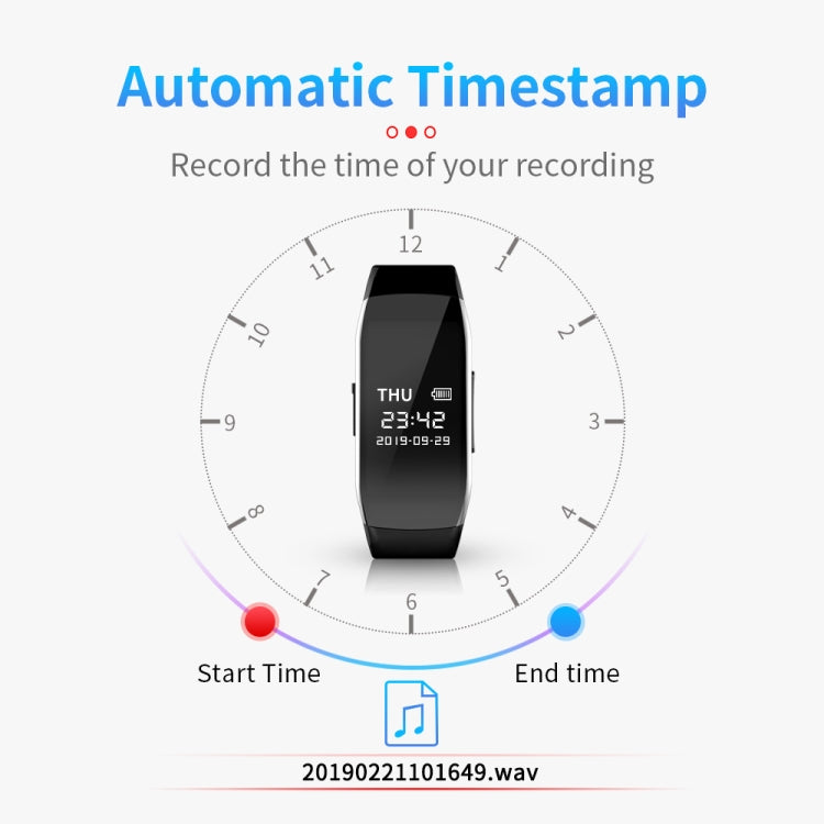 JNN D5 HD Noise Reduction Smart Recording Electronic Bracelet, Capacity:256GB - Recording Pen by JNN | Online Shopping South Africa | PMC TechLife | Buy Now Pay Later Mobicred