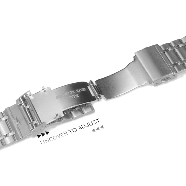 20mm Universal Dual Press Buckle Five-bead Stainless Steel Watch Band(Silver Rose Gold) - free shipping - PMC TechLife - Order now!