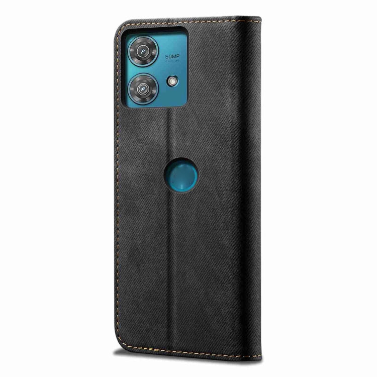 For Motorola Edge 40 Neo Denim Texture Flip Leather Phone Case(Black) - free shipping - PMC TechLife - Order now!