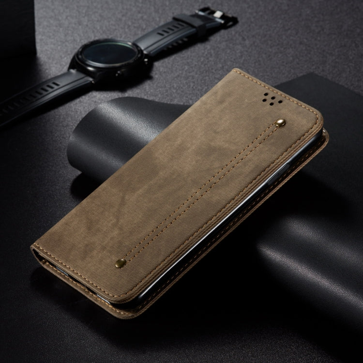 For Motorola Moto G54 5G Global Denim Texture Flip Leather Phone Case(Khaki) - free shipping - PMC TechLife - Order now!