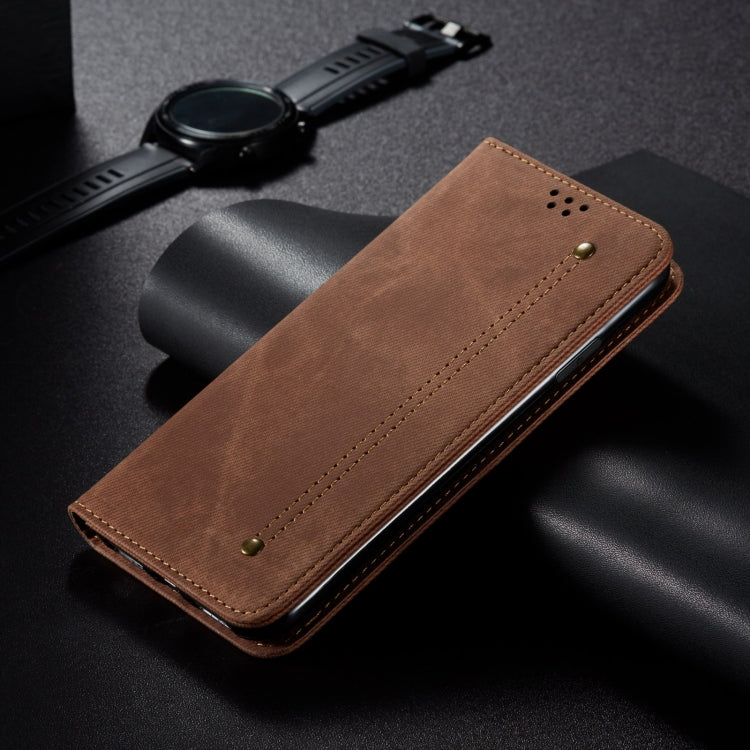 For Motorola Moto G34 5G / G45 5G Denim Texture Flip Leather Phone Case(Brown) - free shipping - PMC TechLife - Order now!