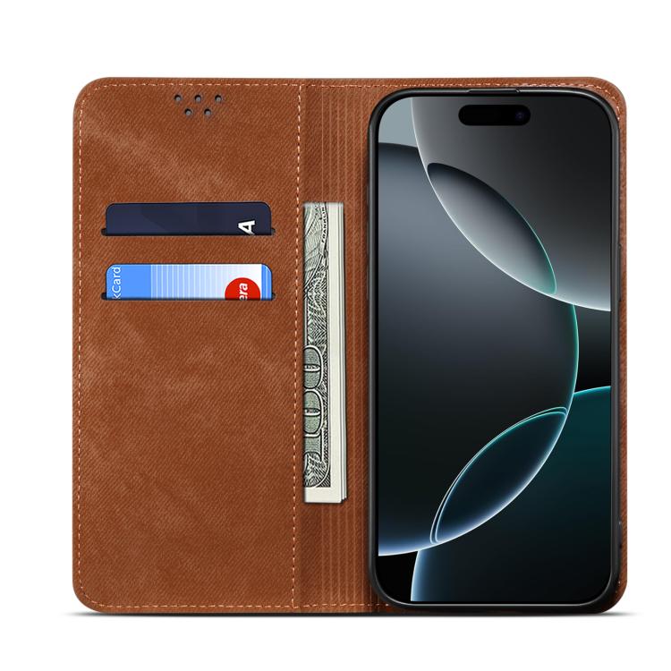 For Motorola Edge 5G 2025 Denim Texture Flip Leather Phone Case(Brown) - free shipping - PMC TechLife - Order now!