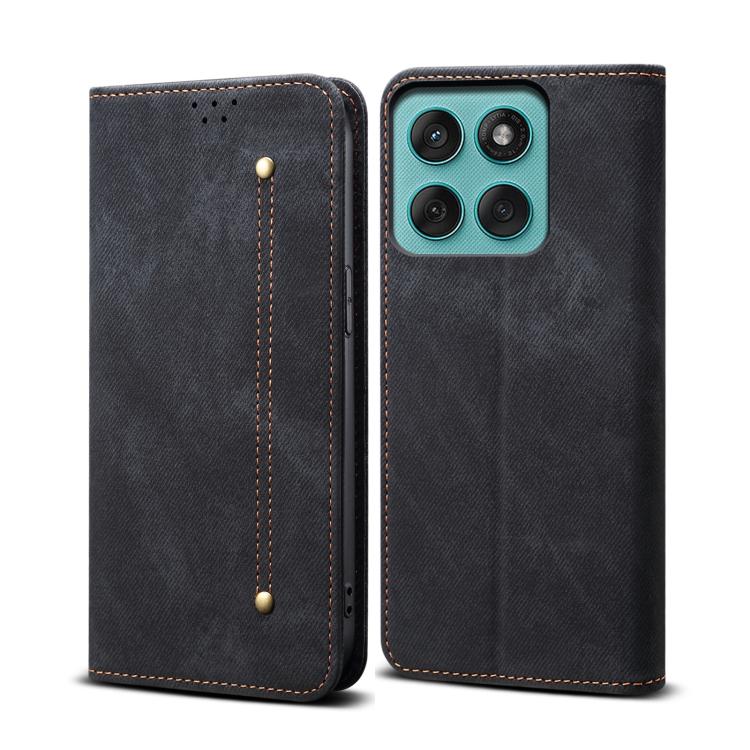 For Motorola Edge 5G 2025 Denim Texture Flip Leather Phone Case(Black) - free shipping - PMC TechLife - Order now!