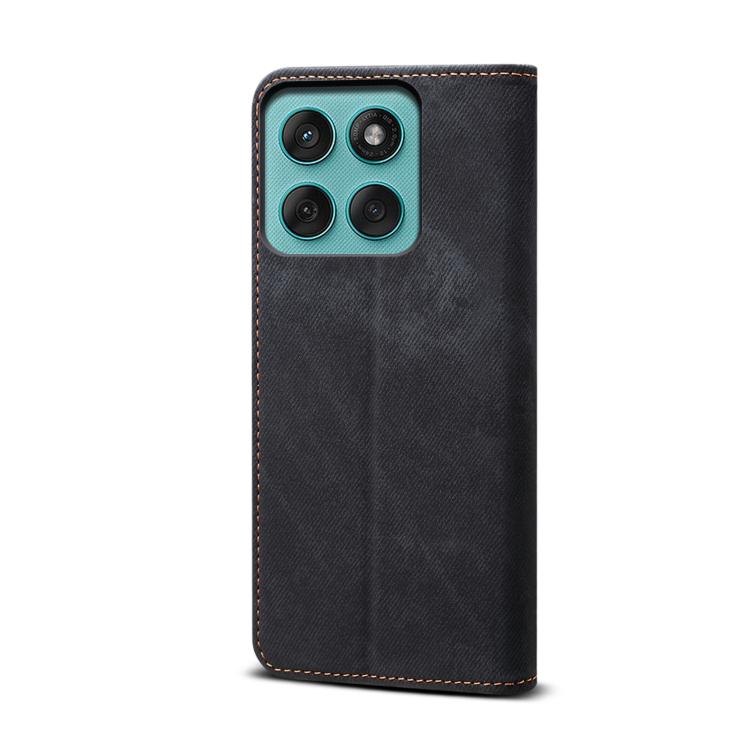 For Motorola Edge 5G 2025 Denim Texture Flip Leather Phone Case(Black) - free shipping - PMC TechLife - Order now!