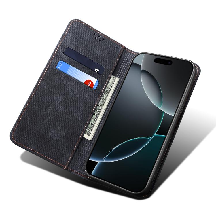 For Motorola Edge 5G 2025 Denim Texture Flip Leather Phone Case(Black) - free shipping - PMC TechLife - Order now!