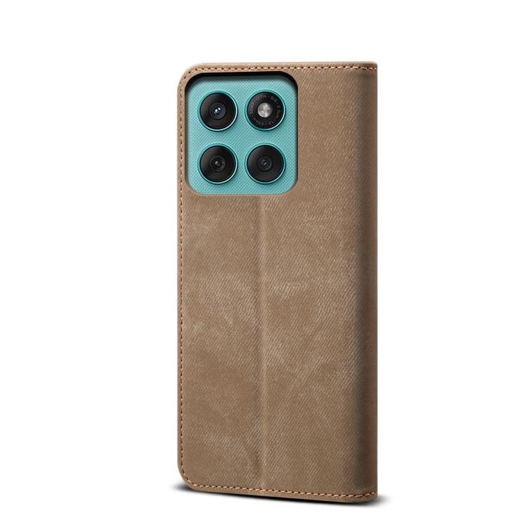 For Motorola Moto G86 Power Denim Texture Flip Leather Phone Case(Khaki) - free shipping - PMC TechLife - Order now!