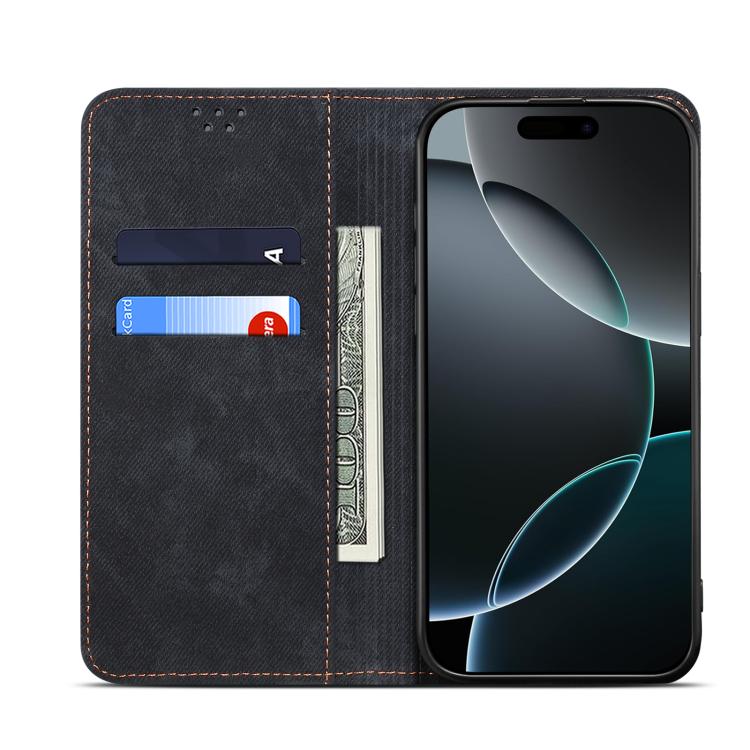 For Motorola Moto G86 5G Denim Texture Flip Leather Phone Case(Black) - free shipping - PMC TechLife - Order now!