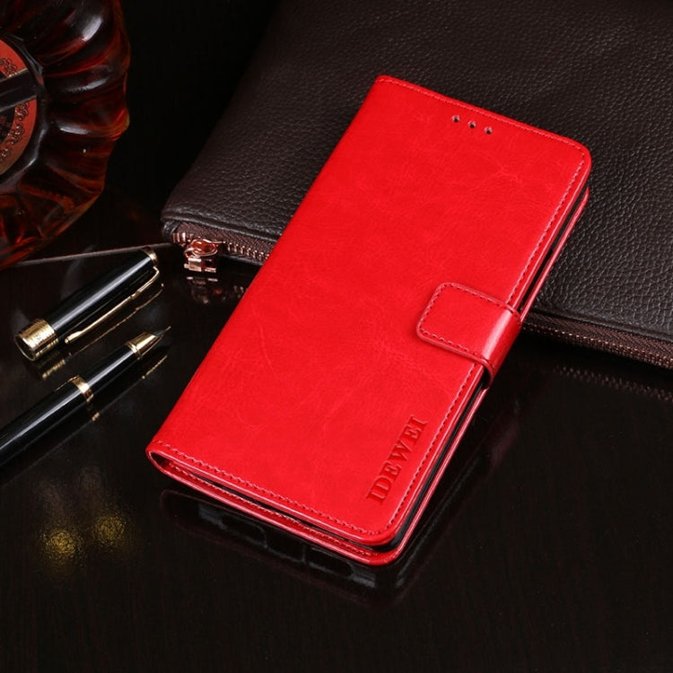 For Samsung Galaxy S24 5G idewei Crazy Horse Texture Leather Phone Case(Red) - free shipping - PMC Jewellery - Order now!