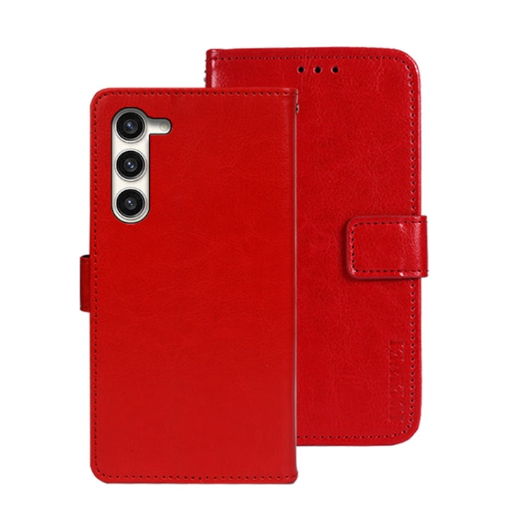 For Samsung Galaxy S24+ 5G idewei Crazy Horse Texture Leather Phone Case(Red) - free shipping - PMC Jewellery - Order now!
