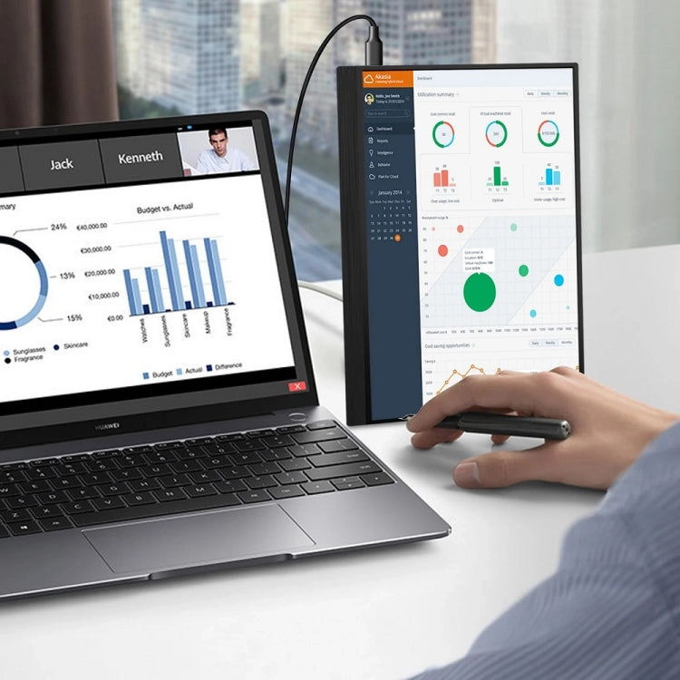 15.6 inch HDR 1080P IPS Screen Portable Monitor(No Charger) - LCD Monitors by PMC TechLife | Online Shopping South Africa | PMC TechLife | Buy Now Pay Later Mobicred