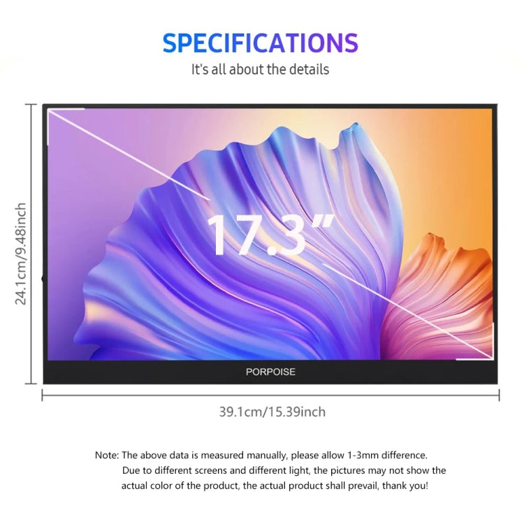 17.3 inch UHD 2560x1440P IPS Screen Portable Monitor(No Charger) - free shipping - PMC TechLife - Order now!