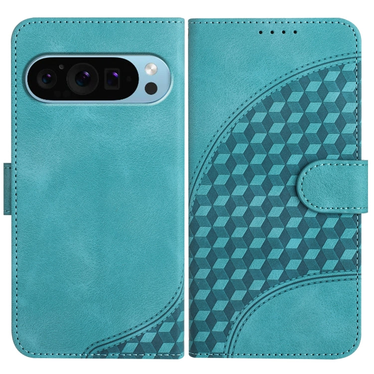 For Google Pixel 9 Pro YX0060 Elephant Head Embossed Phone Leather Case with Lanyard(Light Blue) - Google Cases by PMC TechLife | Online Shopping South Africa | PMC TechLife | Buy Now Pay Later Mobicred