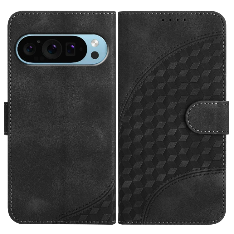 For Google Pixel 9 YX0060 Elephant Head Embossed Phone Leather Case with Lanyard(Black) - Google Cases by PMC TechLife | Online Shopping South Africa | PMC TechLife | Buy Now Pay Later Mobicred