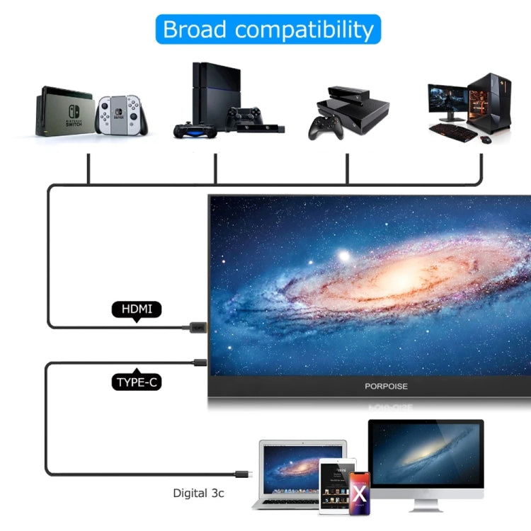 17.3 inch FHD 1920x1080P IPS Screen Portable Monitor(No Charger) - LCD Monitors by PMC TechLife | Online Shopping South Africa | PMC TechLife | Buy Now Pay Later Mobicred